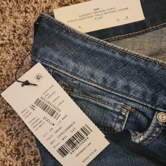 Silver Suki Jeans (New with Tags) - Picture 3 of 3